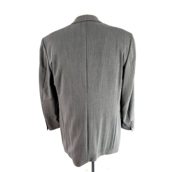 Hart Schaffner Marx Comfort Wool 3 Button Blazer 40R Gray Herringbone Sport Coat - Picture 5 of 10